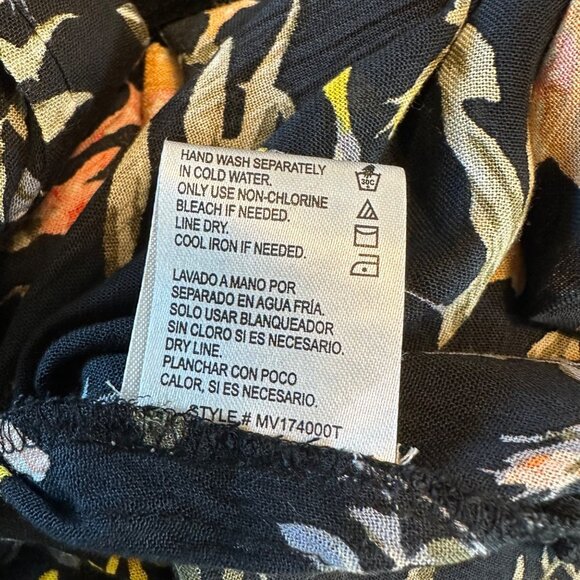 Patrons Of Peace Black Floral Open Front Cardigan Wrap With Long Sleeves Size M - Picture 8 of 8